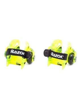 Razor Neon Yellow Strap-On Light-Up Heel Wheels with Black Logo Strap